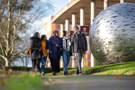 Students outside Newman University