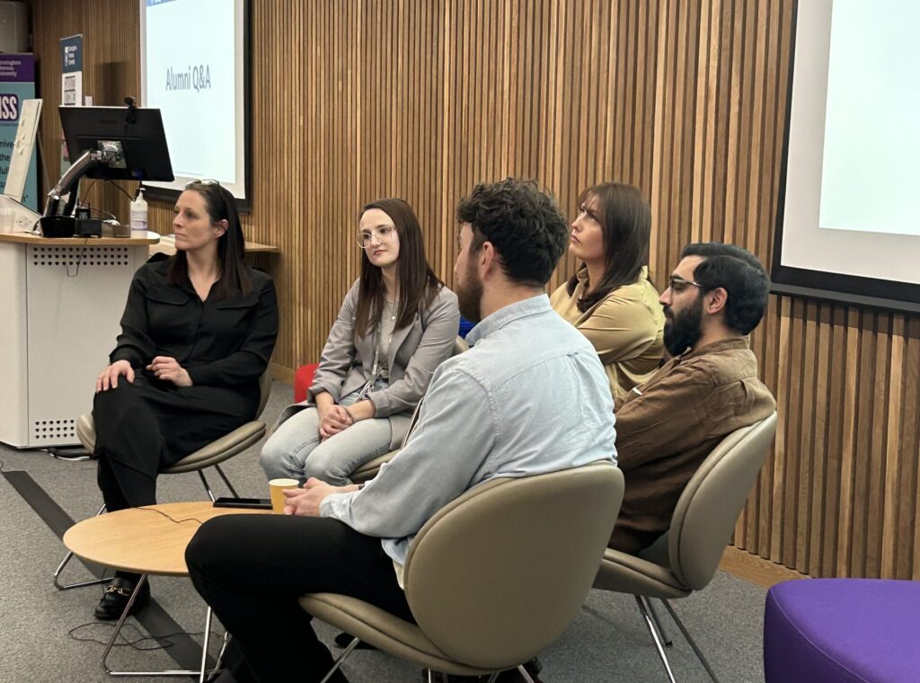 Alumni talking at Employability Summit 2025